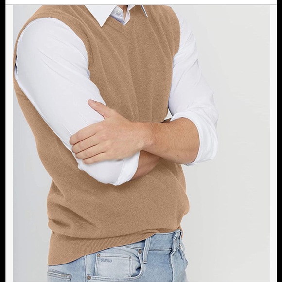 STATE CASHMERE Classic Sleeveless Sweater Vest 100% Pure Cashmere V-Neck L - Picture 9 of 11